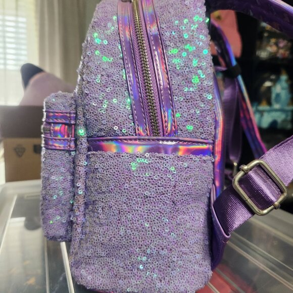 RARE Loungefly Disneyland Ariel 30th Anniversary Sequin Backpack and Wallet main image 6